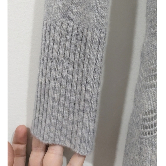 NEW Garnet Hill Oversized Pointelle Chevron Cardigan - Picture 2 of 6